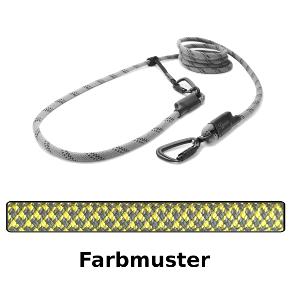 EASYLONG Hundeleine TWIST - L - 3,5m - grau und gelb